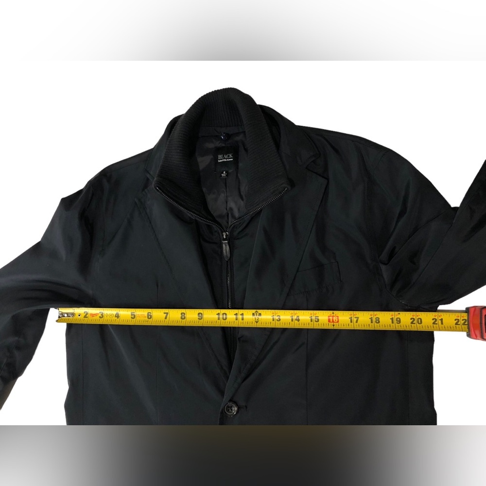 Black Saks Fifth Avenue Water Repellent Blazer Coat Jacket Mens Small Workwear - Picture 12 of 14
